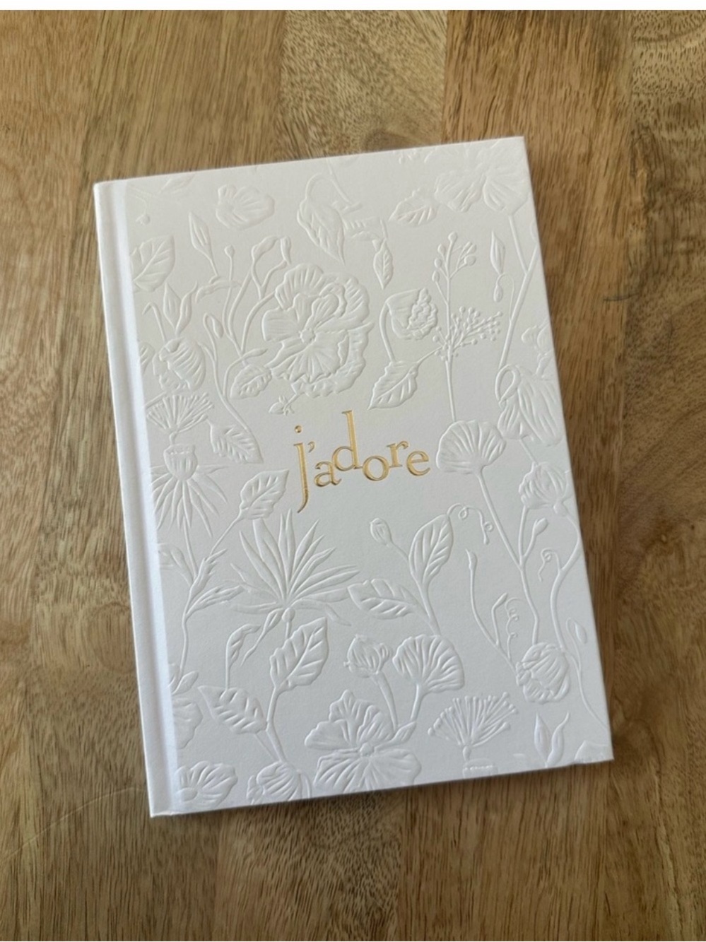Dior 🥂White Embossed Floral Hardcover Journal with Gold Foil